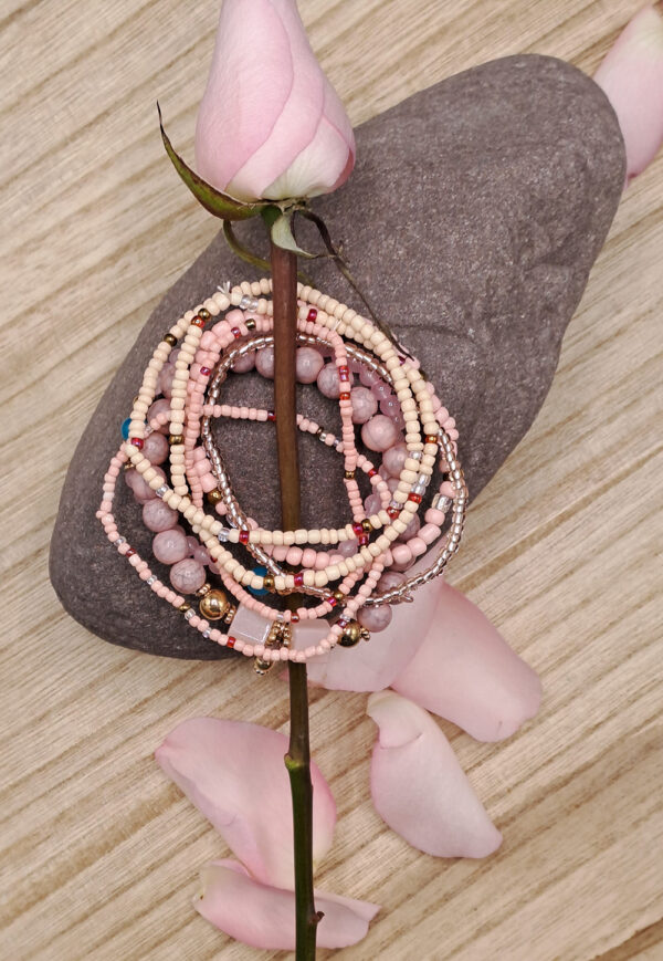 Beaded Bracelet Set Lilac